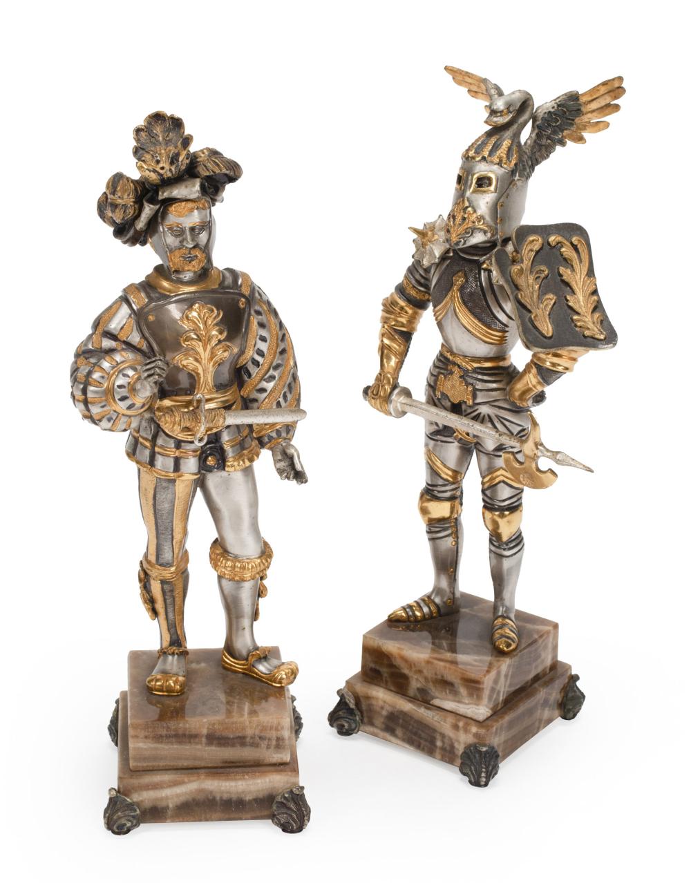 PAIR OF ITALIAN SILVER AND GILT