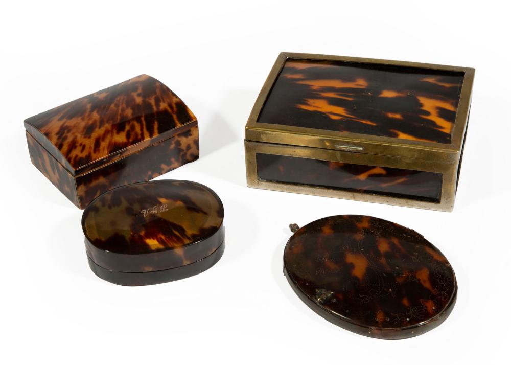 FOUR ANTIQUE ENGLISH TORTOISESHELL 318abf