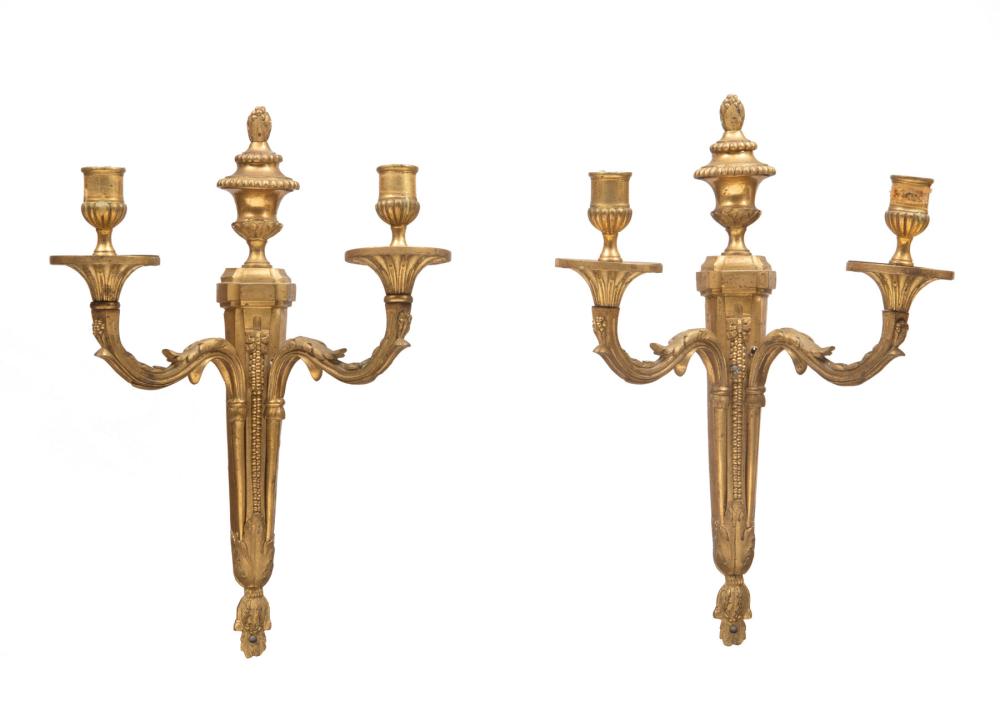 TWO PAIRS OF LOUIS XVI-STYLE BRONZE