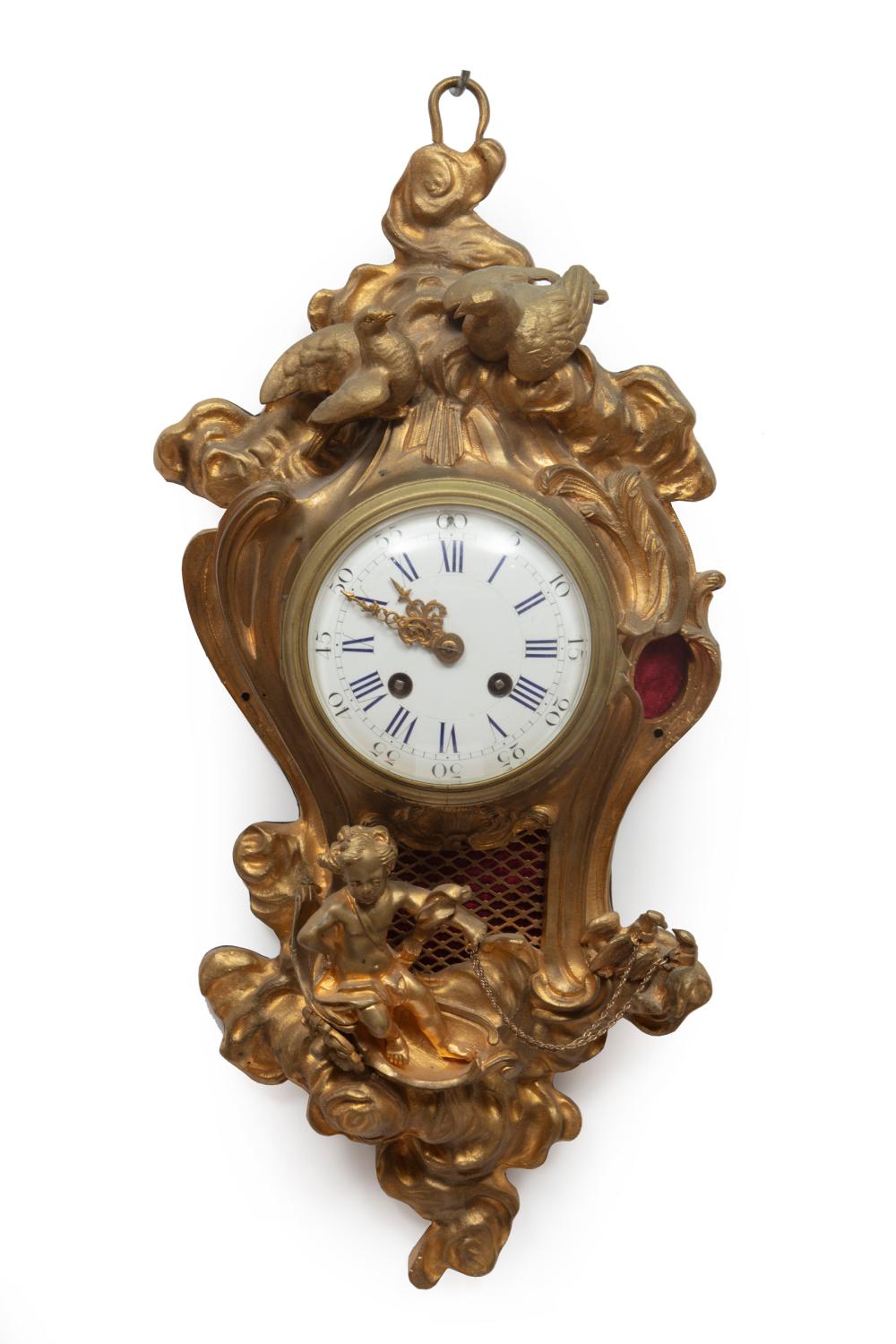 NAPOLEON III GILT BRONZE CARTEL CLOCKNapoleon