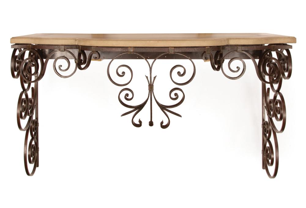 MONUMENTAL WROUGHT IRON CONSOLE