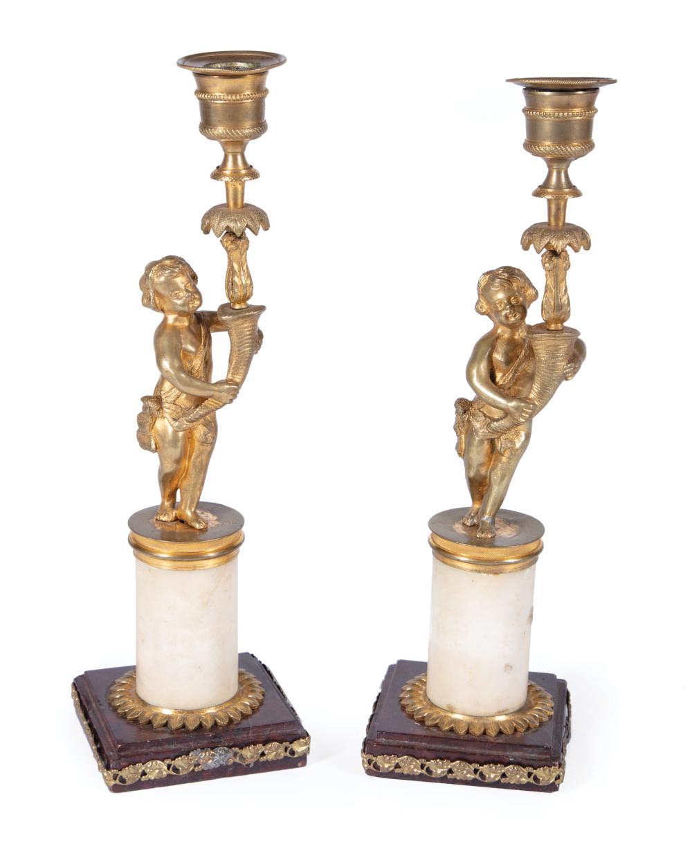 REGENCY BRONZE AND MARBLE FIGURAL 318b5f