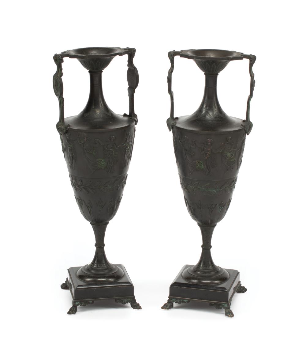 PAIR OF FRENCH NEO-GREC PATINATED