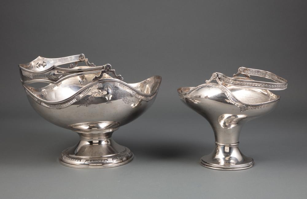 TWO AMERICAN STERLING SILVER CENTERPIECE