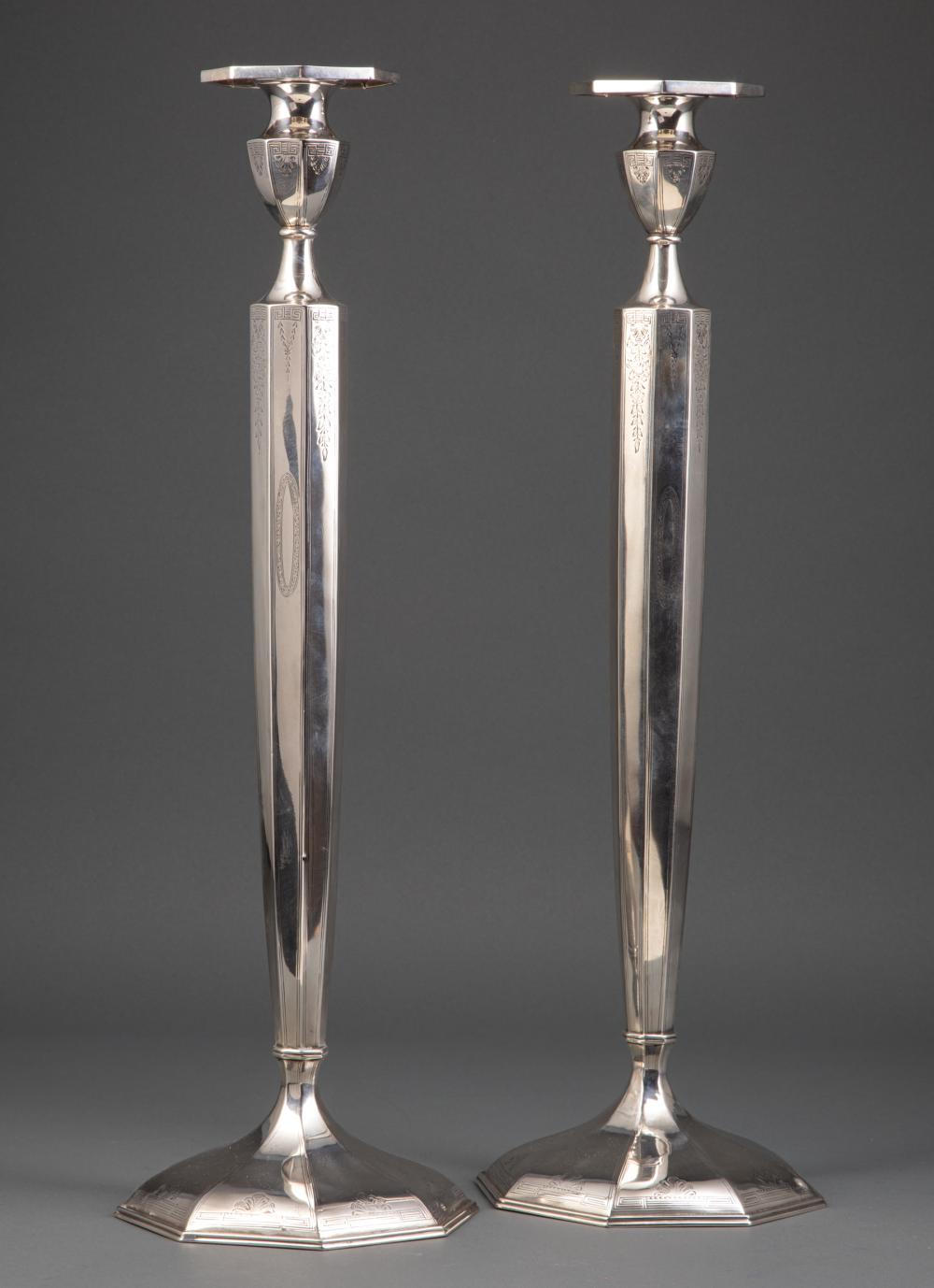AMERICAN STERLING SILVER CANDLESTICKS,
