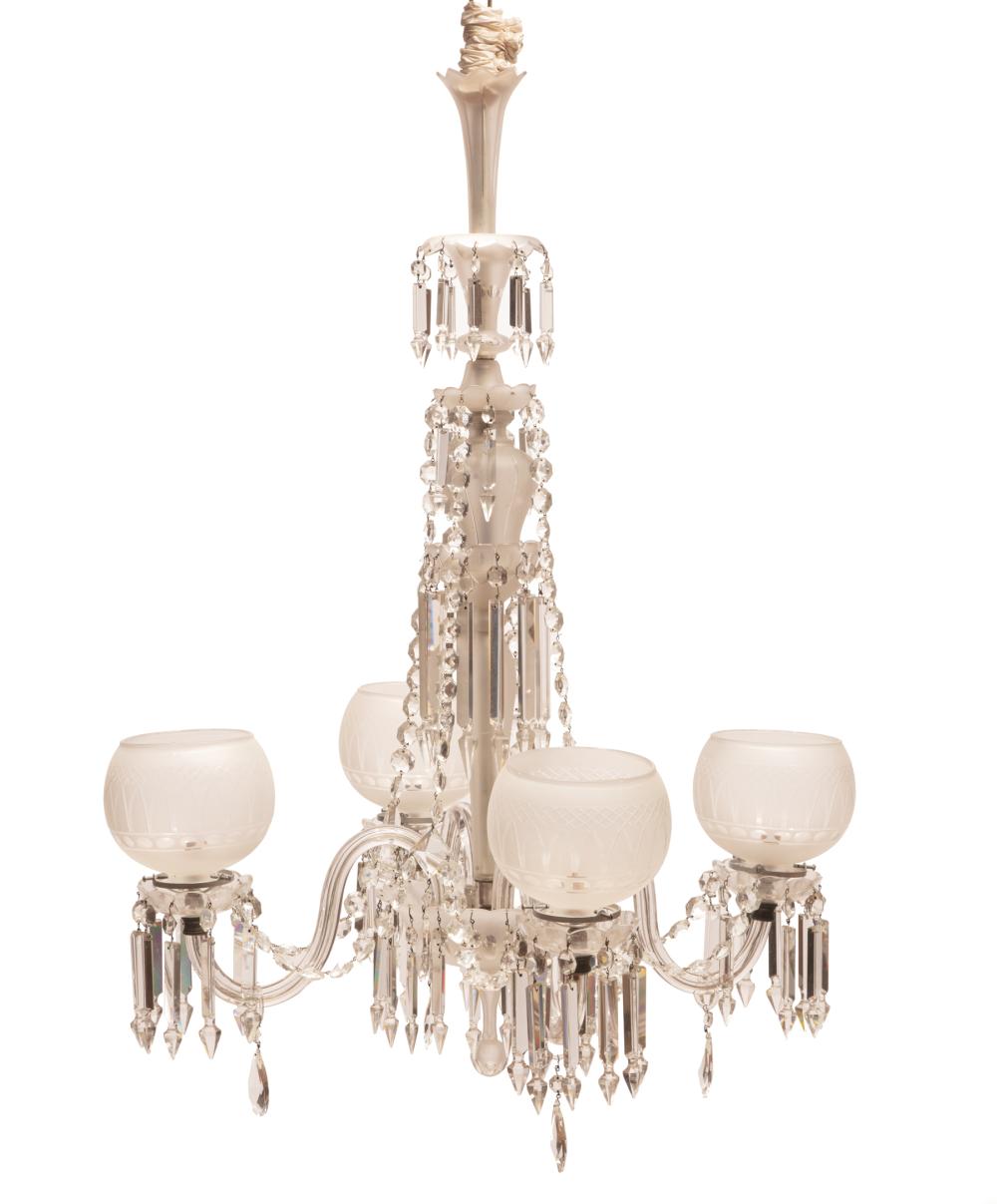 AMERICAN CUT CRYSTAL FOUR-LIGHT CHANDELIERAmerican