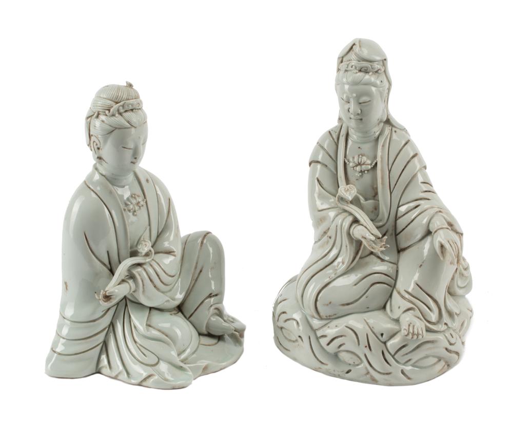 CHINESE PORCELAIN FIGURES OF GUANYINTwo 318bea