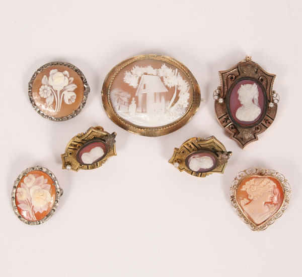 Lot of 6 Victorian estate cameos  4f46f