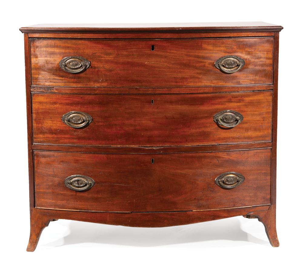 GEORGE III MAHOGANY BOWFRONT CHEST