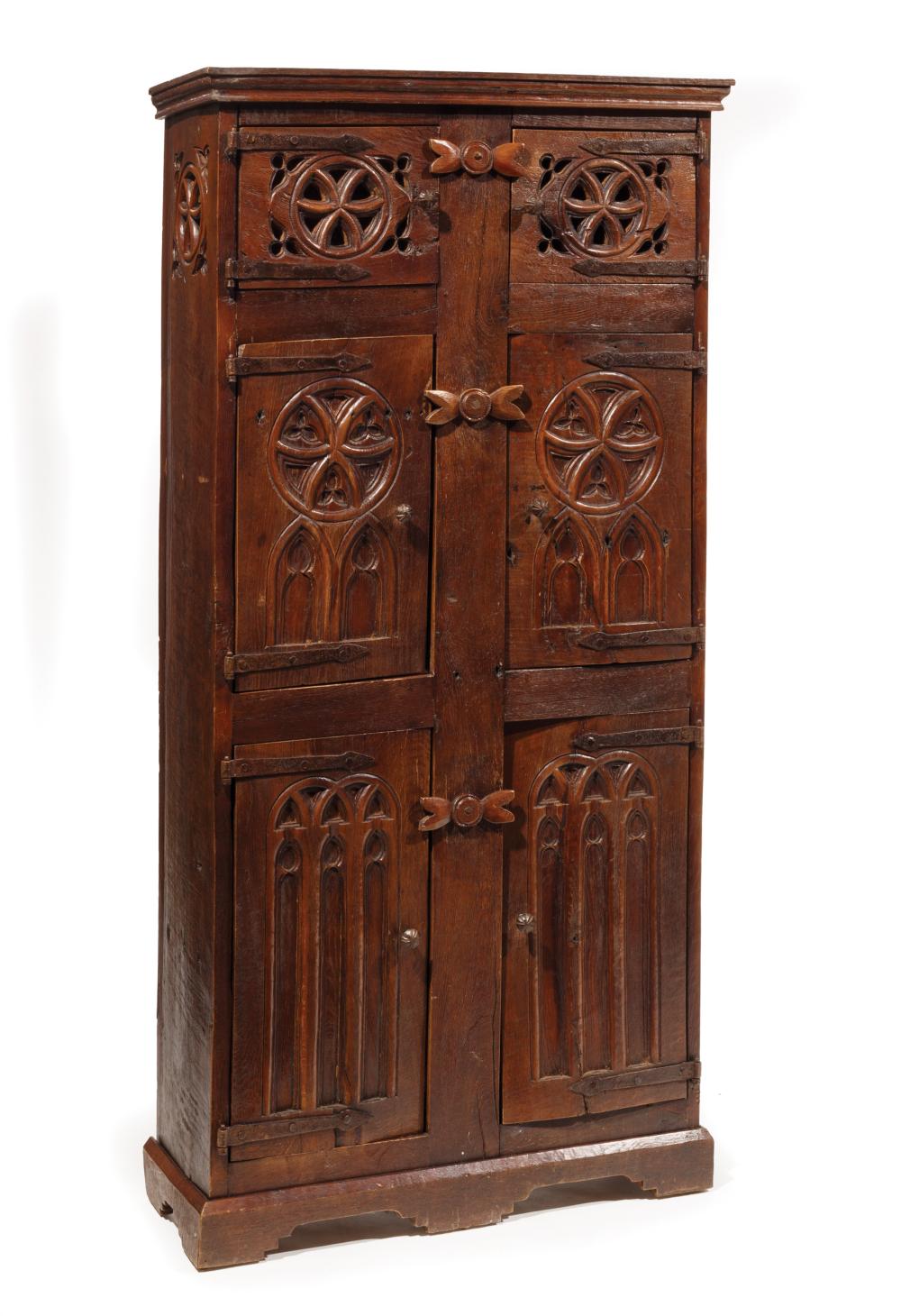 GOTHIC REVIVAL CARVED WALNUT VESTRY