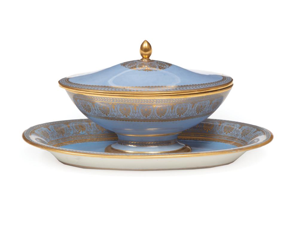 SEVRES COVERED SAUCE TUREENSevres Chateau