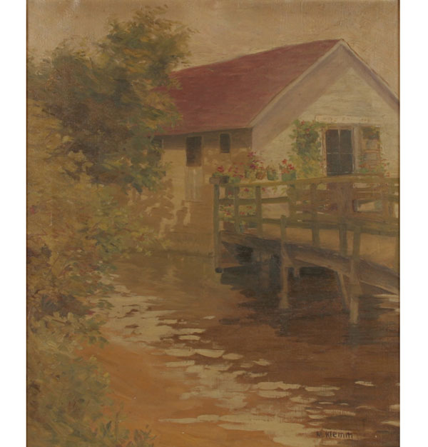 "The Mill Stream"; oil on canvas;
