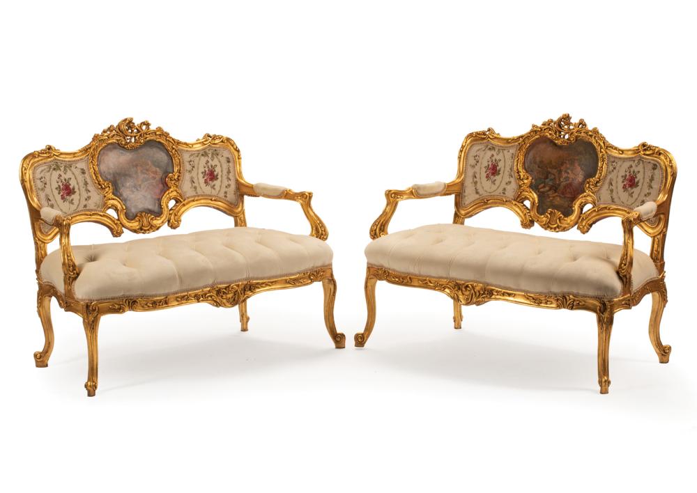 PAIR OF LOUIS XV-STYLE CARVED GILTWOOD