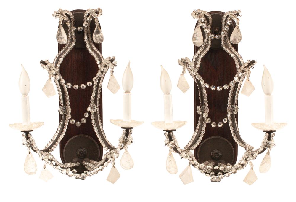 PAIR OF FRENCH IRON AND ROCK CRYSTAL 318e54