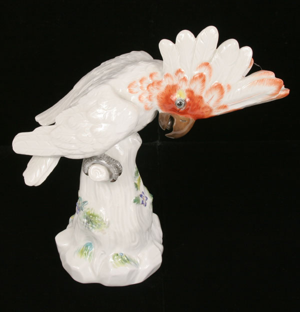 Meissen hand painted porcelain cockatoo