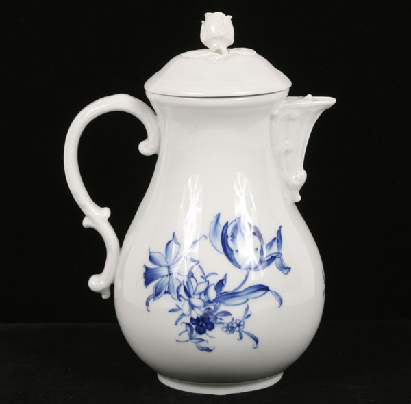 Meissen porcelain coffeepot with hand
