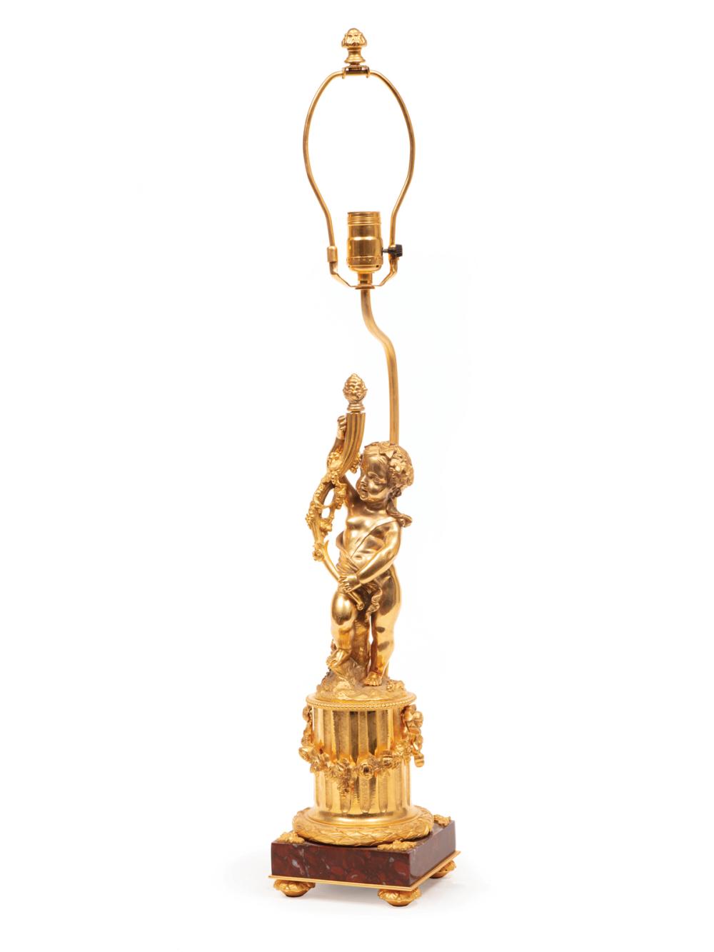 LOUIS XVI STYLE GILT BRONZE FIGURAL 318ed8