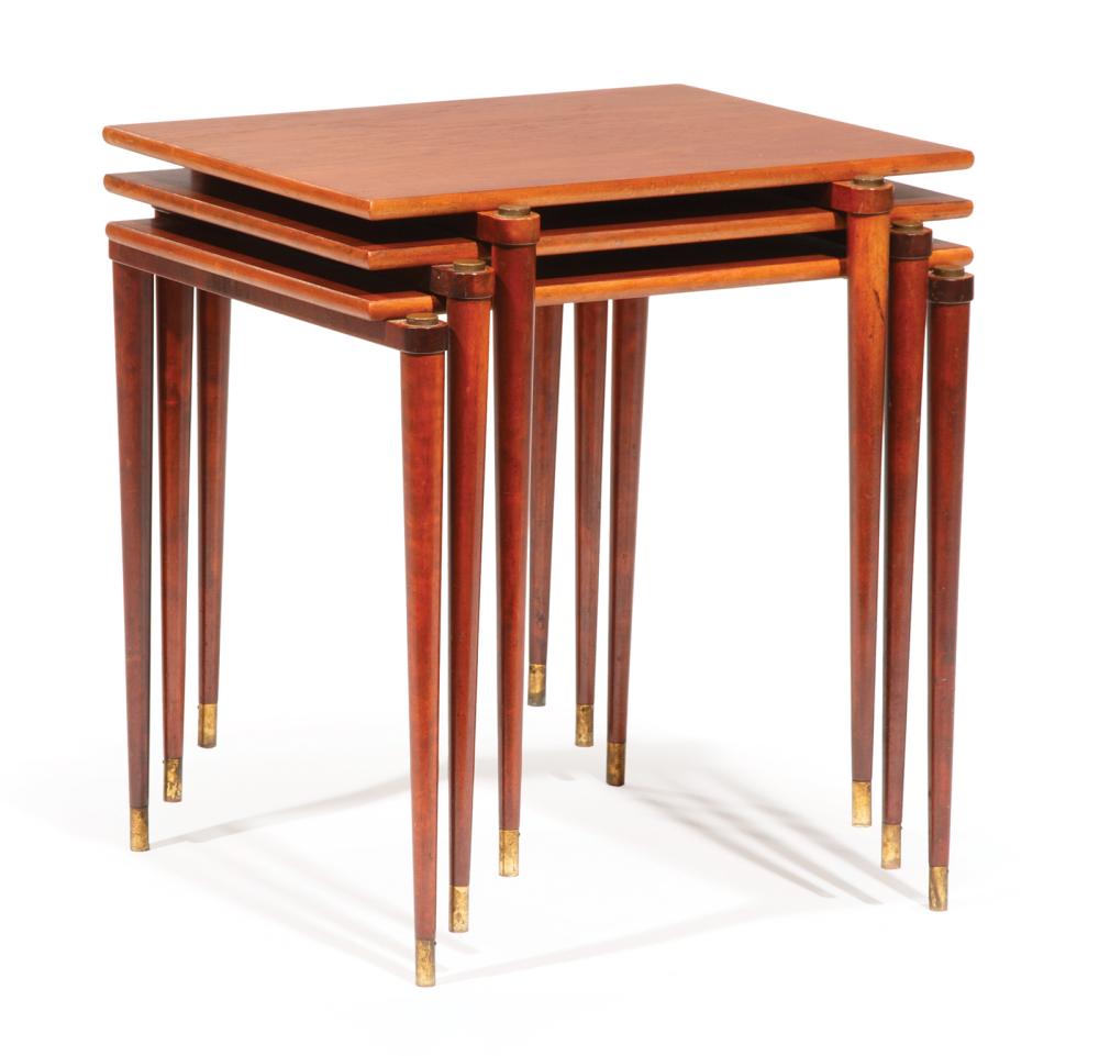 SET OF MODERN TEAKWOOD TRIO TABLESSet 318f45