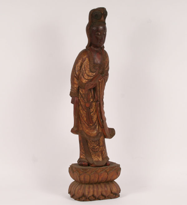 Chinese goddess statue hand carved 4f4c3