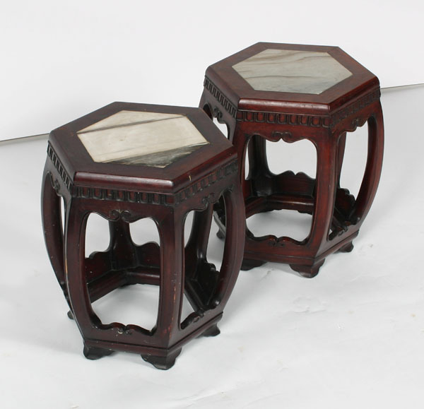 Pair Chinese accent tea tables  4f4c6