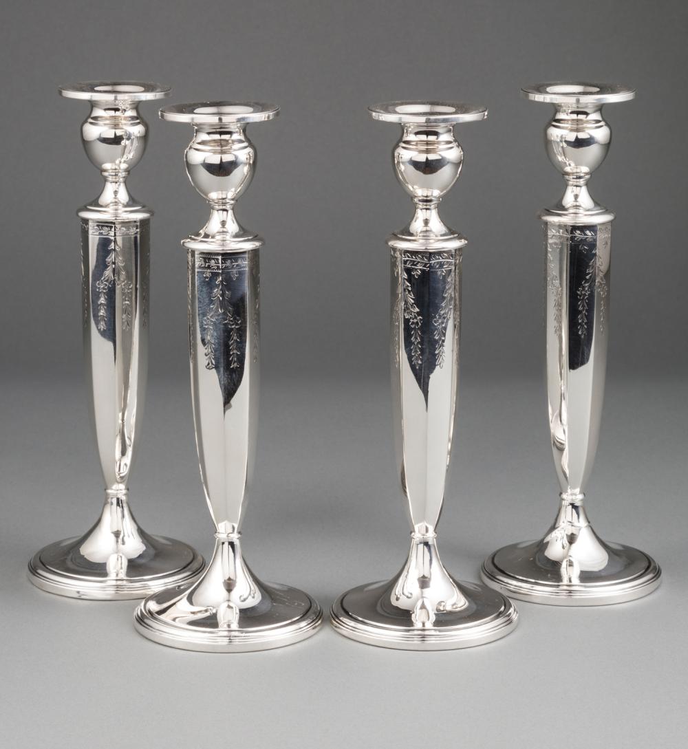 FOUR AMERICAN STERLING SILVER CANDLESTICKSSet 31910c