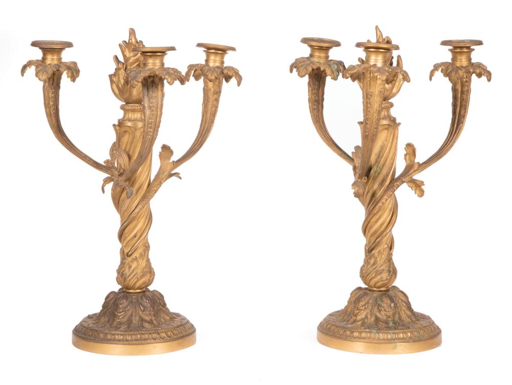 NAPOLEON III GILT BRONZE THREE LIGHT 319107