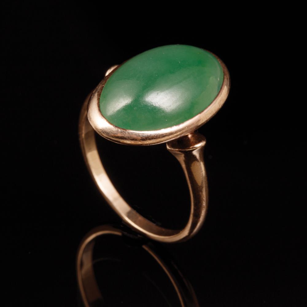 14 KT. YELLOW GOLD AND JADEITE