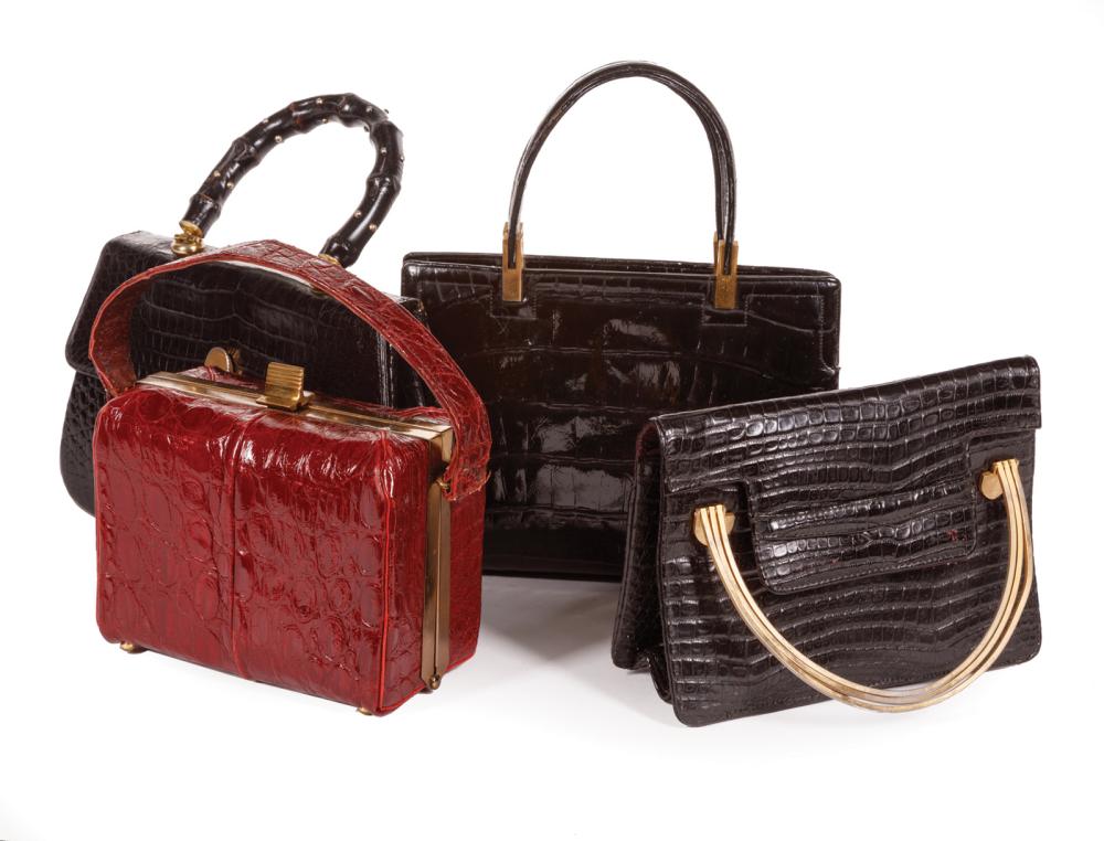 FOUR ALLIGATOR SKIN HANDBAGSFour 31913a