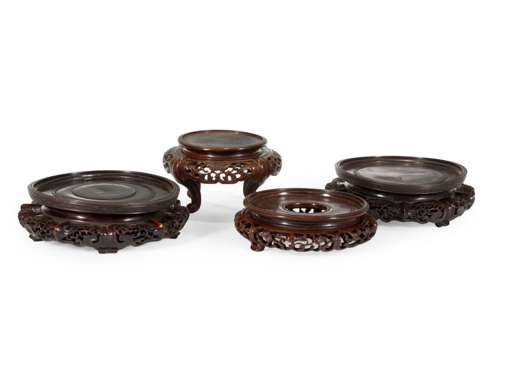 FOUR CHINESE HARDWOOD STANDSFour 319192