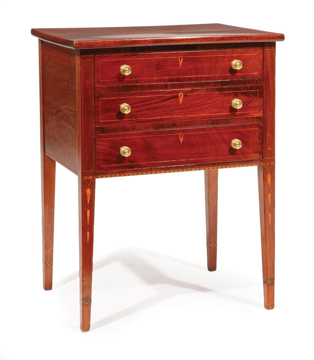 FEDERAL INLAID MAHOGANY WORKTABLEAmerican 3191c1