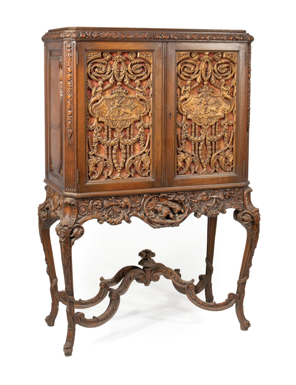 ROCOCO-STYLE CARVED WALNUT VARGUENO