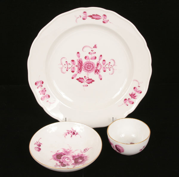 Lot of 3 Meissen porcelain table 4f501