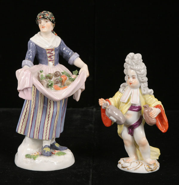 Lot of 2 Meissen porcelain figures  4f507