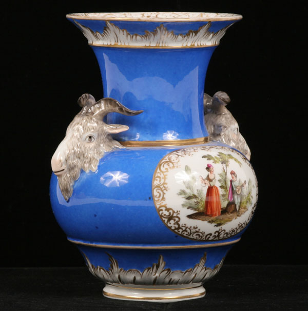 German porcelain vase with ram head