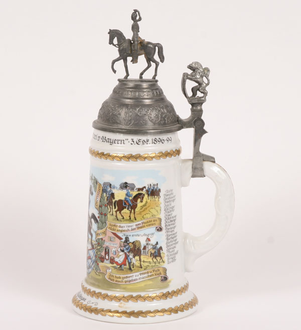 German porcelain lithophane regimental