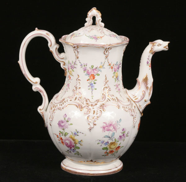 Herend porcelain coffee pot; Rococo