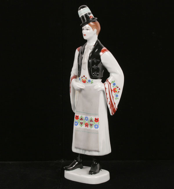 Hollohaza Hungarian porcelain costumed