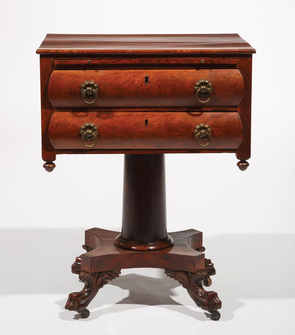 LATE CLASSICAL MAHOGANY WORK TABLEAmerican