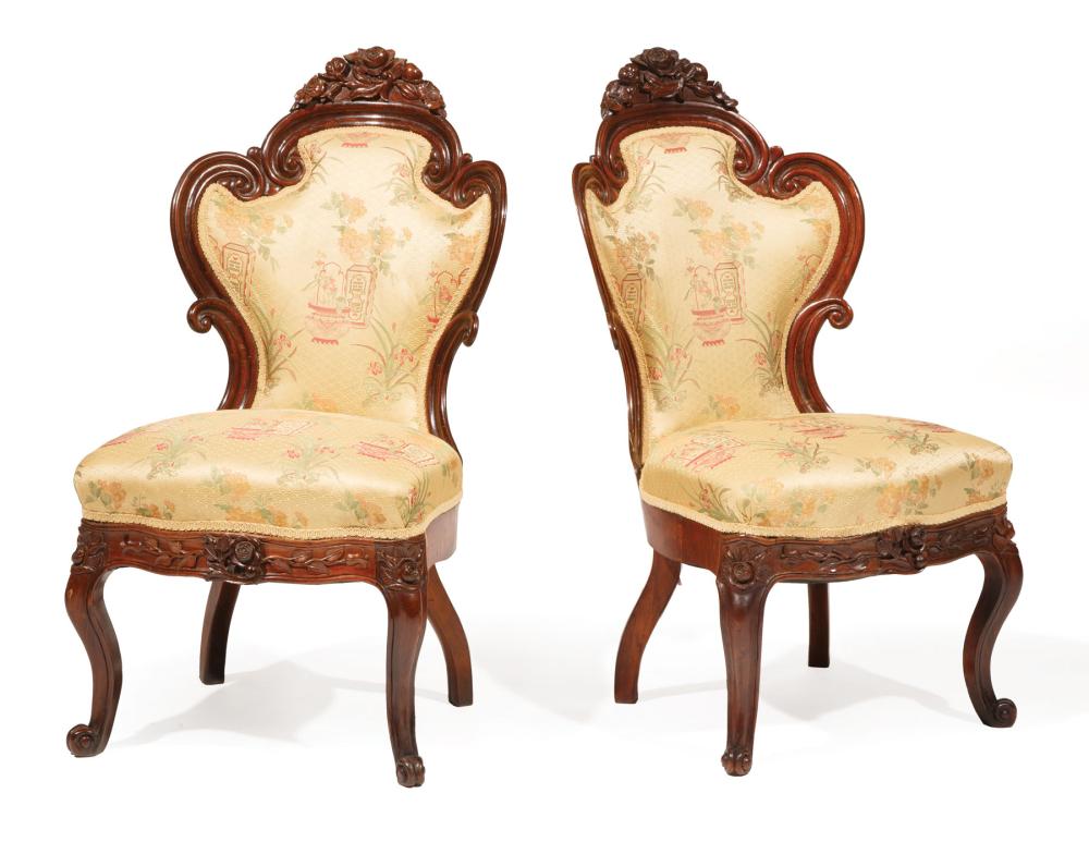 ROSEWOOD SIDE CHAIRS ATTR BELTERPair 319342