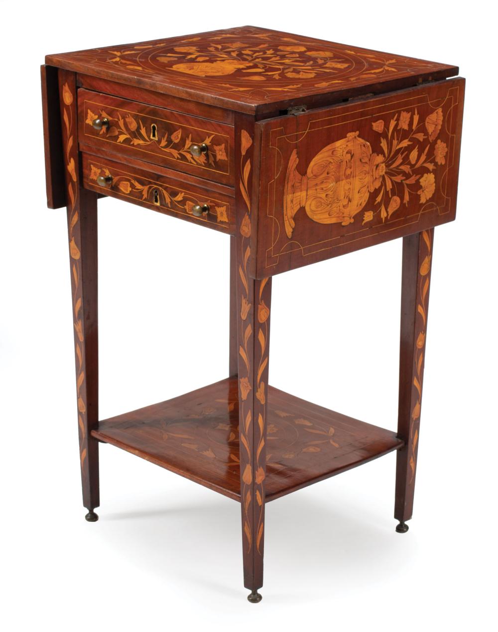 DUTCH MARQUETRY OCCASIONAL TABLEDutch