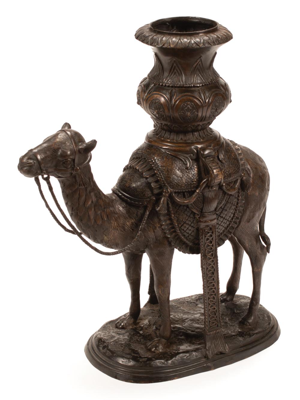 PATINATED BRONZE CAMEL PLANTERPatinated
