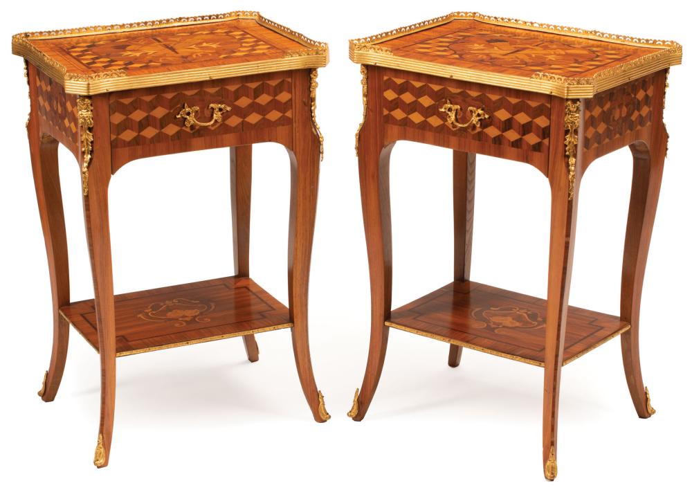 MARQUETRY AND PARQUETRY SIDE TABLESPair 3193e9