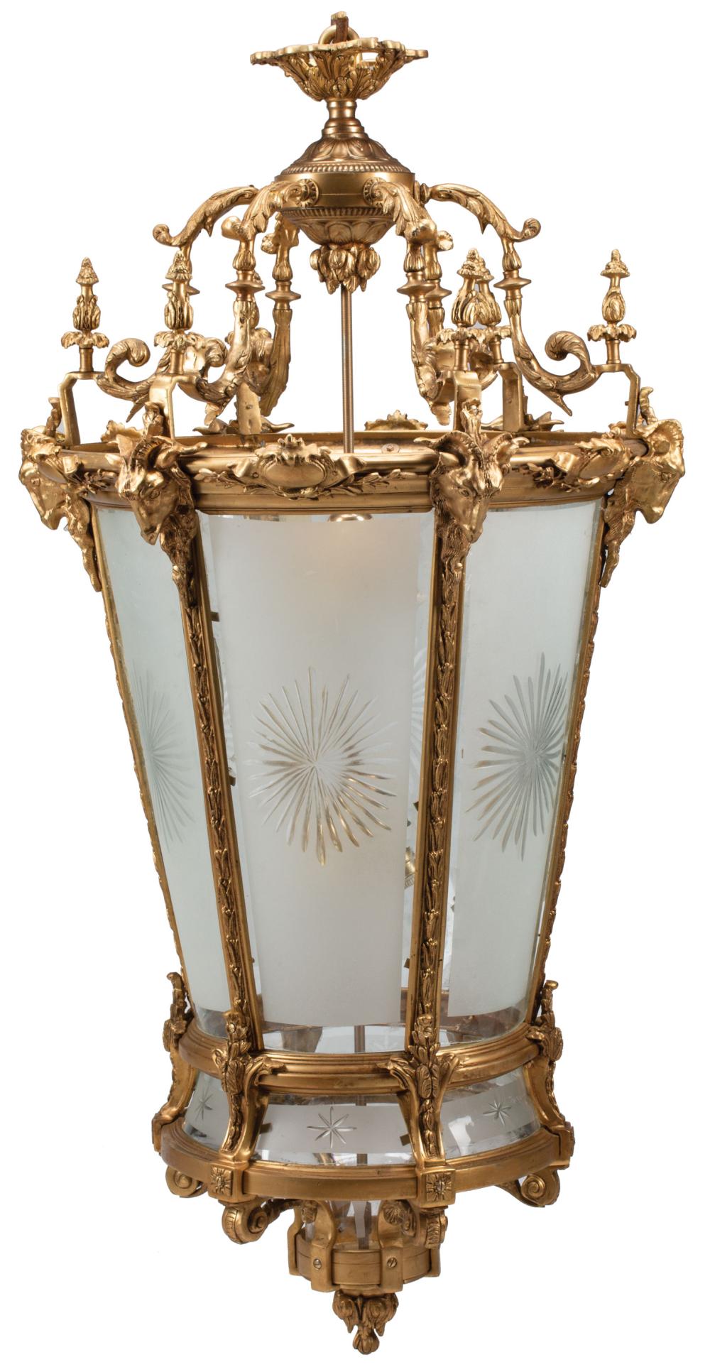 LARGE LOUIS XV-STYLE BRONZE LANTERNLarge