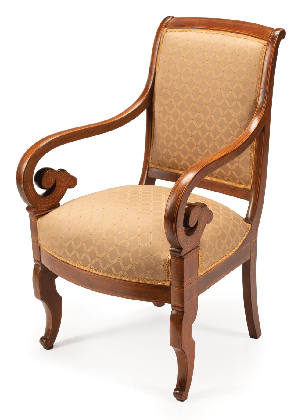 CHARLES X INLAID MAHOGANY FAUTEUILCharles 31941e