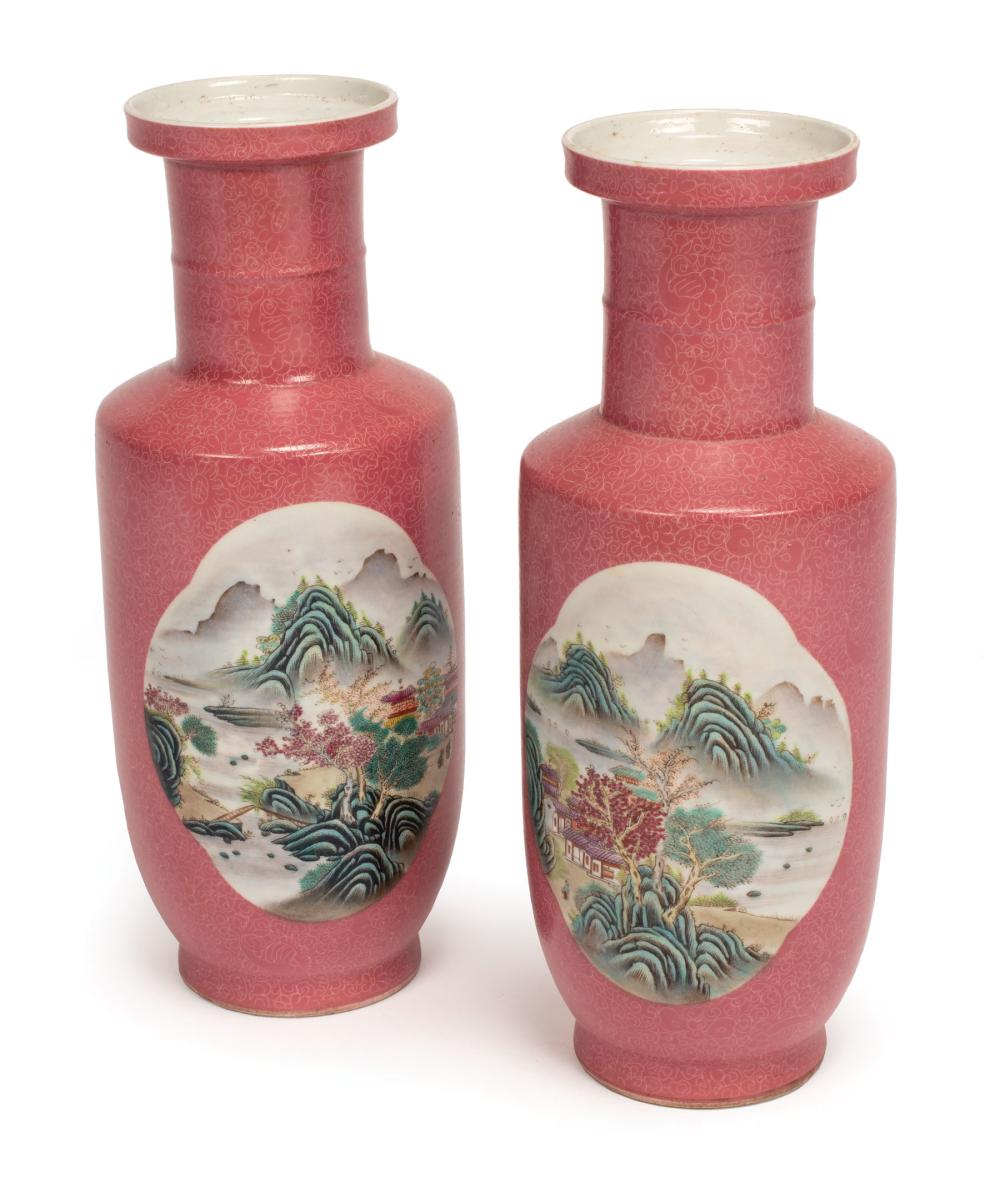 CHINESE FAMILLE ROSE PORCELAIN VASESHighly