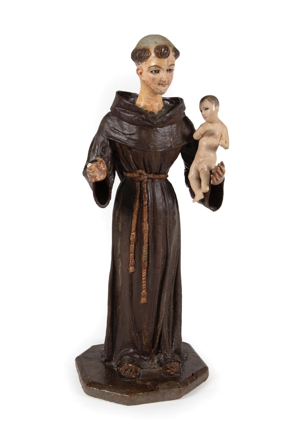 LARGE SANTOS FIGURE OF ST. FRANCIS OF