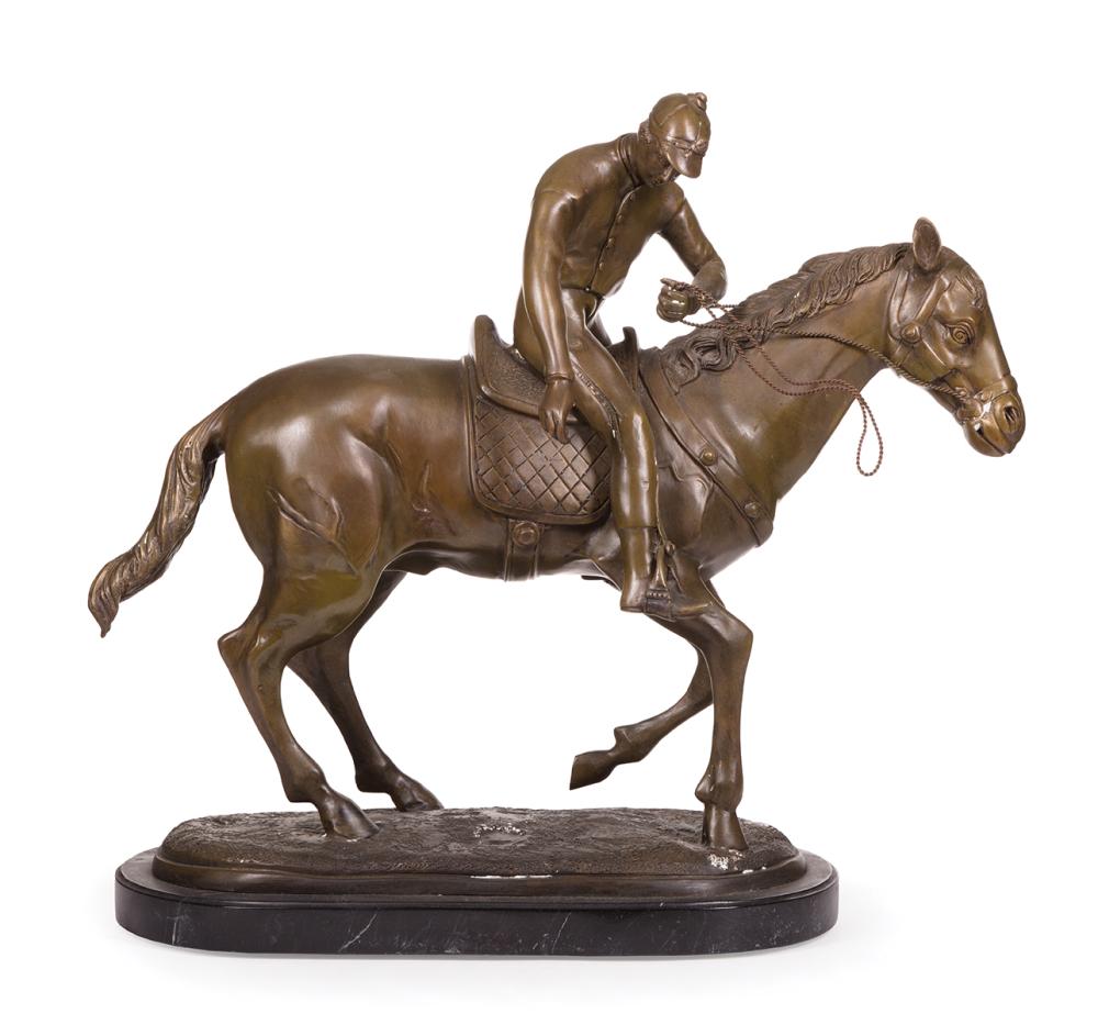 BRONZE FIGURAL GROUP OF POLO PLAYER 319652