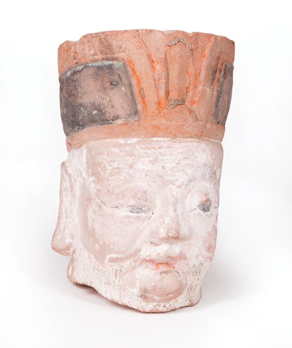 CHINESE PAINTED TERRACOTTA HEADChinese 319674