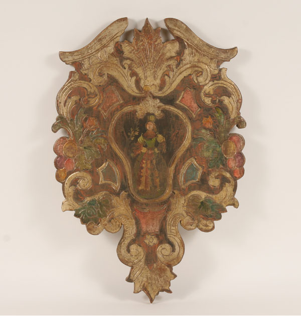 Italian carved and painted wooden