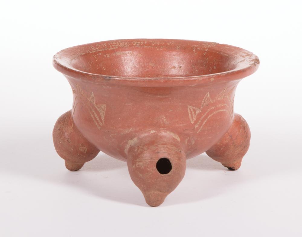 PRE-COLUMBIAN POTTERY TRIPOD BOWLPre-Columbian